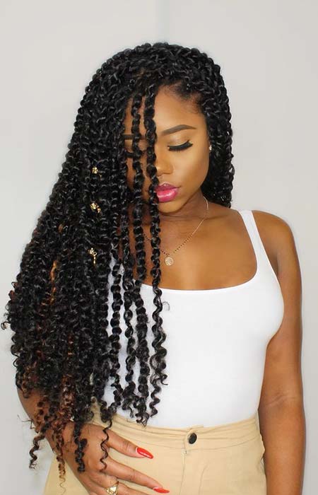 Bra strap length passion twists  Box braids styling, Braided