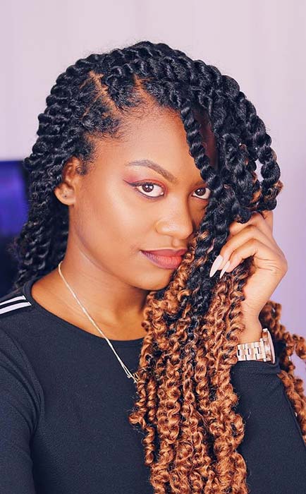 Passion-Twists-with-Coppery-Color | Sofia African Hair Braiding